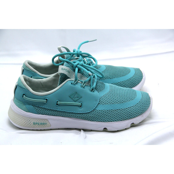 Sperry CrossJack Seas 3 Eye Shoes Women’s 8.5 Teal Blue Boat Sneakers STS85683 - Picture 1 of 7